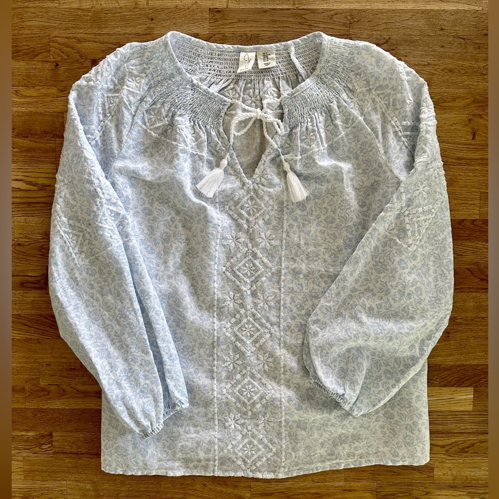 Joie Light Blue Floral Blouse 🦋